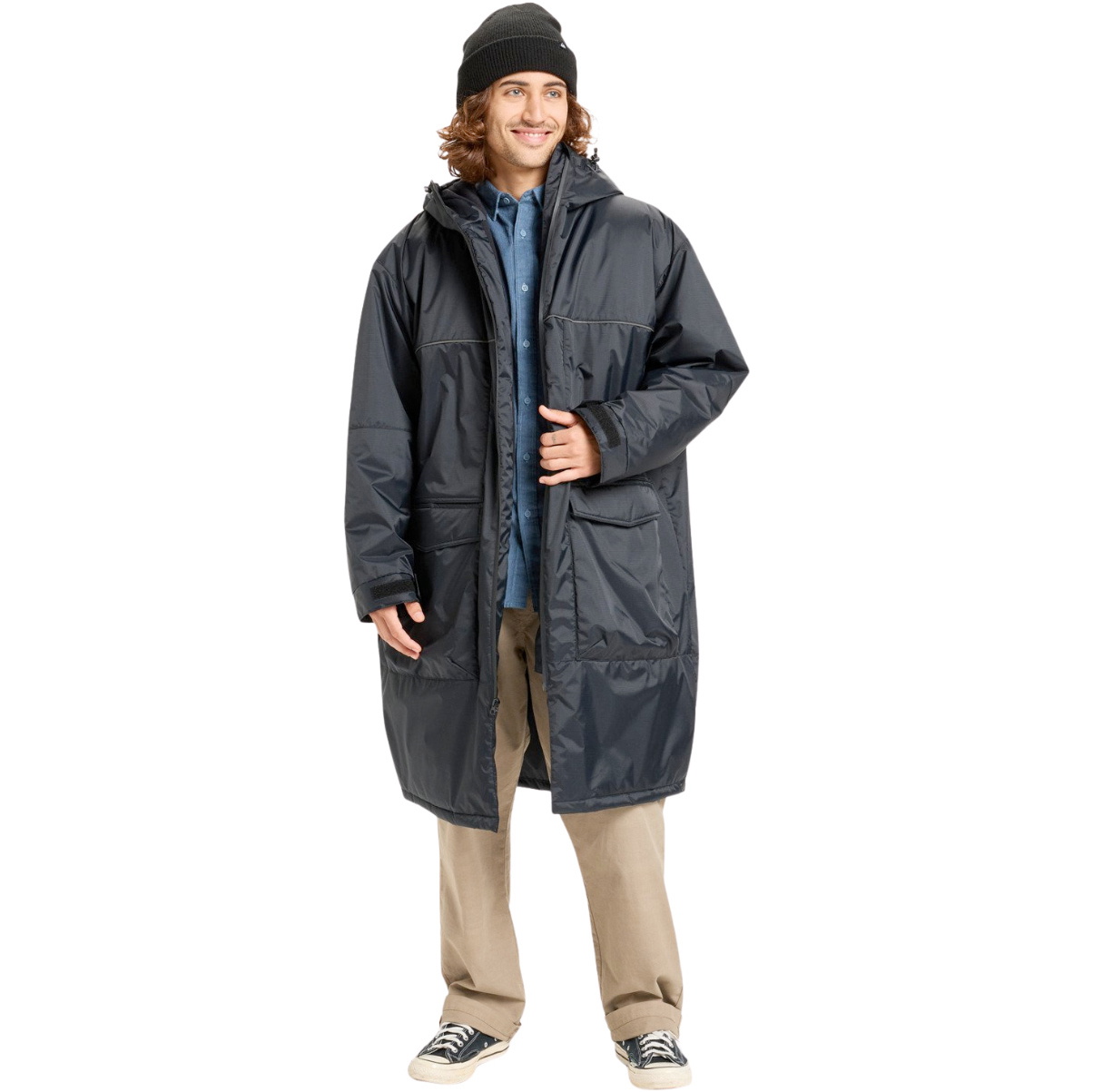 2026 Quiksilver Heren Volledig Uitgeruste Poncho -jas Met Capuchon EQYJK04188 - Black